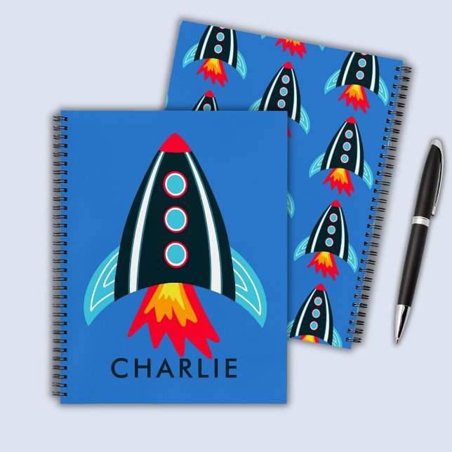 Space Rocket kids Notebook (Personalized space rocket deluxe spital notebook)