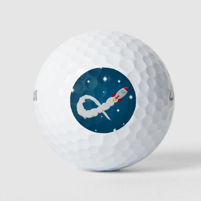Space Rocket Launch in Space Golf Balls (Front)