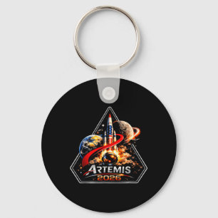 Space Rocket Launch Mission to The Moon Moon Key Ring
