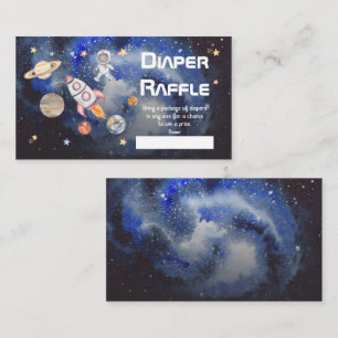 Space Rocket Planets Boy Baby Shower Diaper Raffle Enclosure Card
