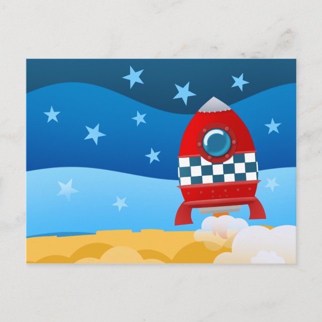 Space rocket - postcard (Front)