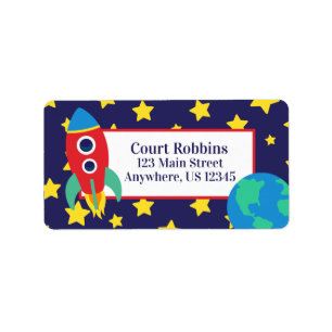 Space Rocket Return Address Labels