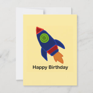 🚀 Space Rocket Ship Happy Birthday  Postcard
