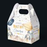 Space Rocket Ship Outer Space Birthday Party Favour Box<br><div class="desc">These birthday party favour boxes feature an outer space design with fully editable text. For more advanced customisation of this design,  simply select the "Customise It" button above.</div>