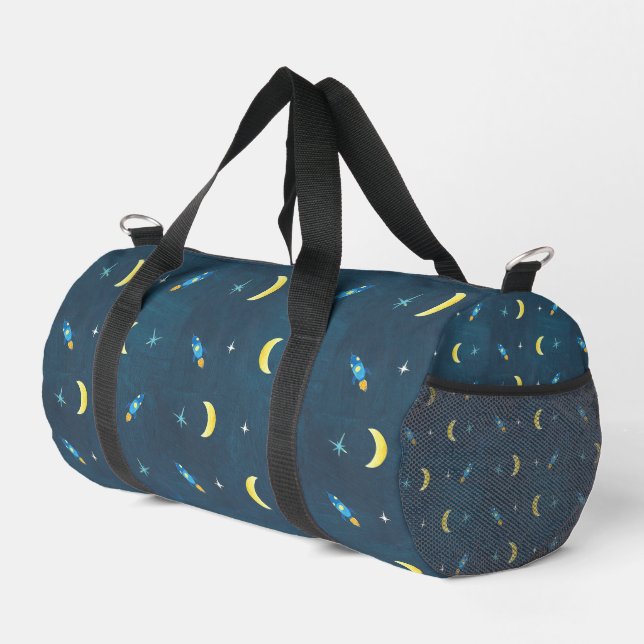 Space Rocket Ship Pattern   Duffle Bag (Right Corner)