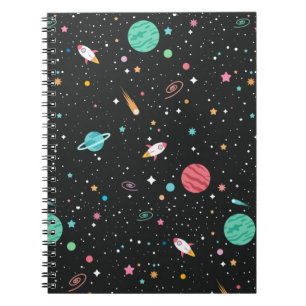 Space Rocket Ships and Planets Notebook
