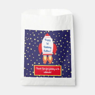 Space Rocket Star Ship 1st Birthday Party Favour Bag