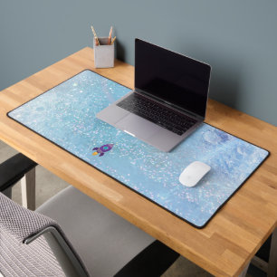 Space Rocket to the Moon  Desk Mat