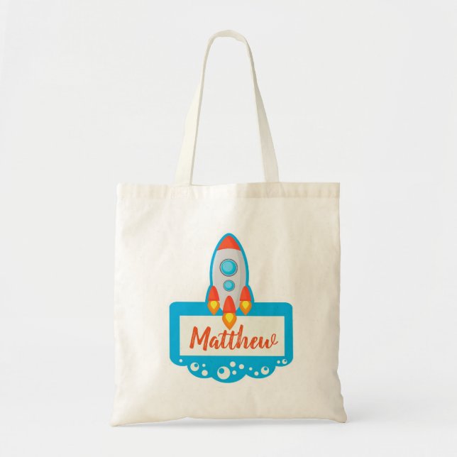 Space Rocket Tote Bag (Front)