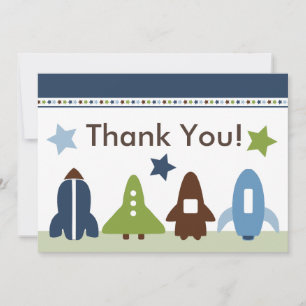 Space Rockets Thank You Card