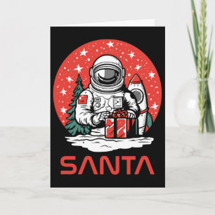 Space Santa Claus Astronaut Cosmos Presents Cool C Card