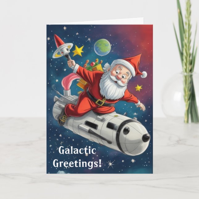Space Santa Claus  Holiday Card (Front)