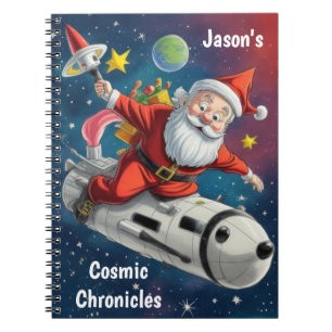 Space Santa Claus Personalised Notebook
