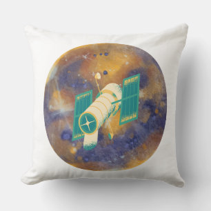 Space Satellite Orbiting Cosmic Planet Circular Cushion