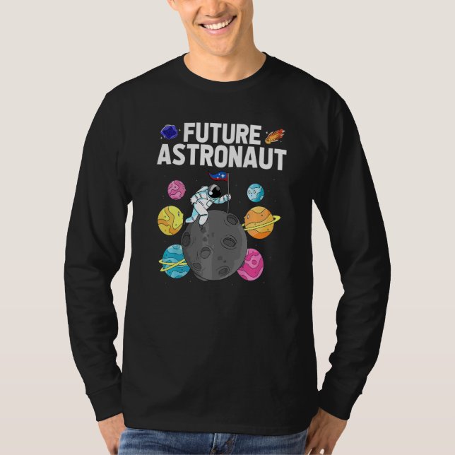 Space Science Galaxy Moon Landing Planets Future A T-Shirt (Front)