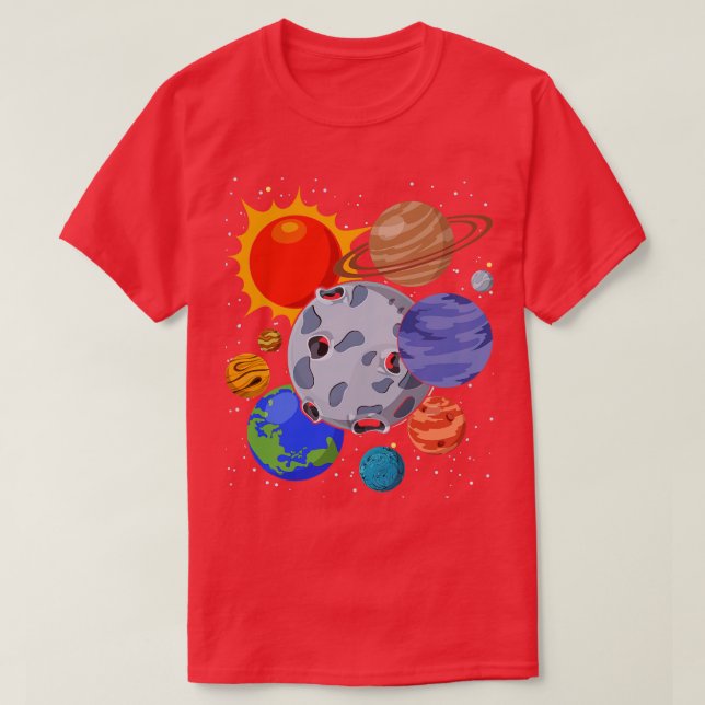 Space Science Universe Astronaut Planets Astronomy T-Shirt (Design Front)
