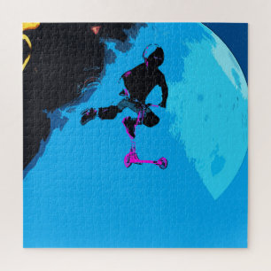 Space Scootering - Stunt Scooter Boy Jigsaw Puzzle