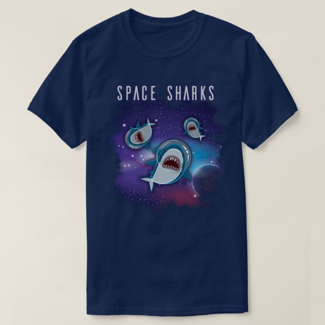 SPACE SHARKSFunny Astronaut Sharks in SpaceSweatsh T-Shirt (Design Front)