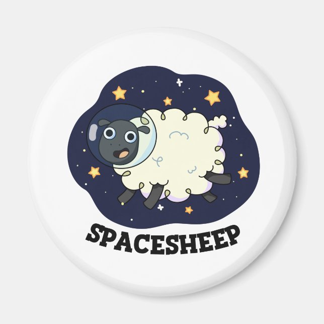 Space Sheep Funny Astronaut Pun Magnet (Front)