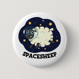 Space Sheep Funny Astronaut Sheep Pun 6 Cm Round Badge