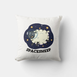 Space Sheep Funny Astronaut Sheep Pun Cushion