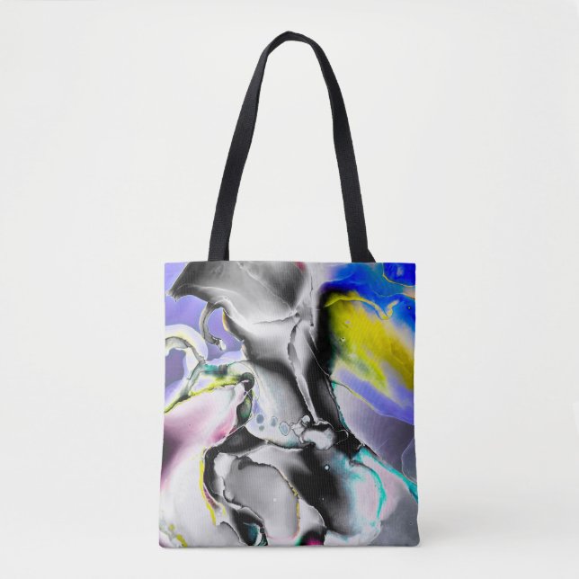Space. Shiny White Background. Smoke Slate Picture Tote Bag (Front)