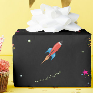 Space Ship Planets Stars  Wrapping Paper