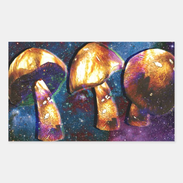 Space Shroomery Rectangular Sticker (Front)