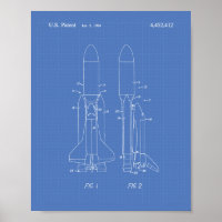 Space Shuttle 1977 Patent Art - Blueprint