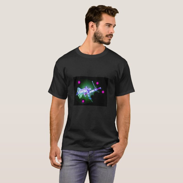 Space shuttle and station T-Shirt (Front Full)