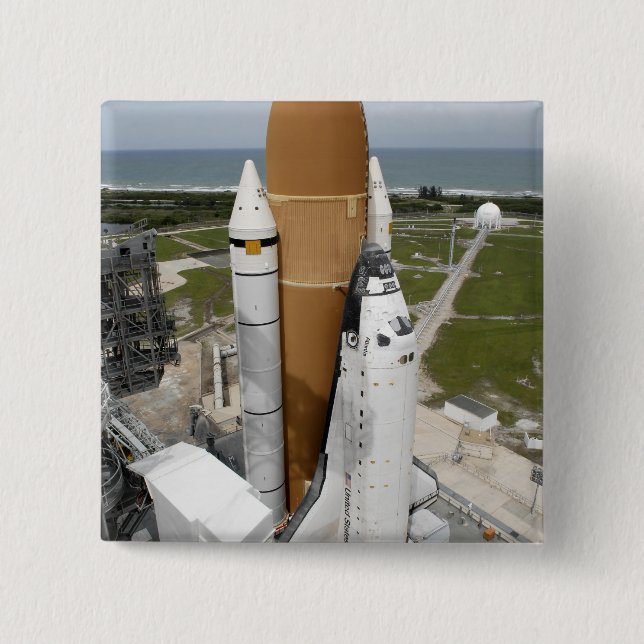 Space shuttle Atlantis 15 Cm Square Badge (Front)