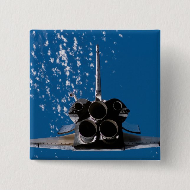Space Shuttle Atlantis 15 Cm Square Badge (Front)