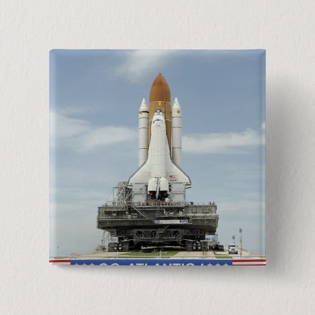 Space shuttle Atlantis 2 15 Cm Square Badge (Front)
