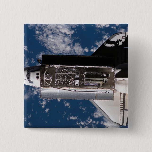 Space Shuttle Atlantis 2 15 Cm Square Badge (Front)