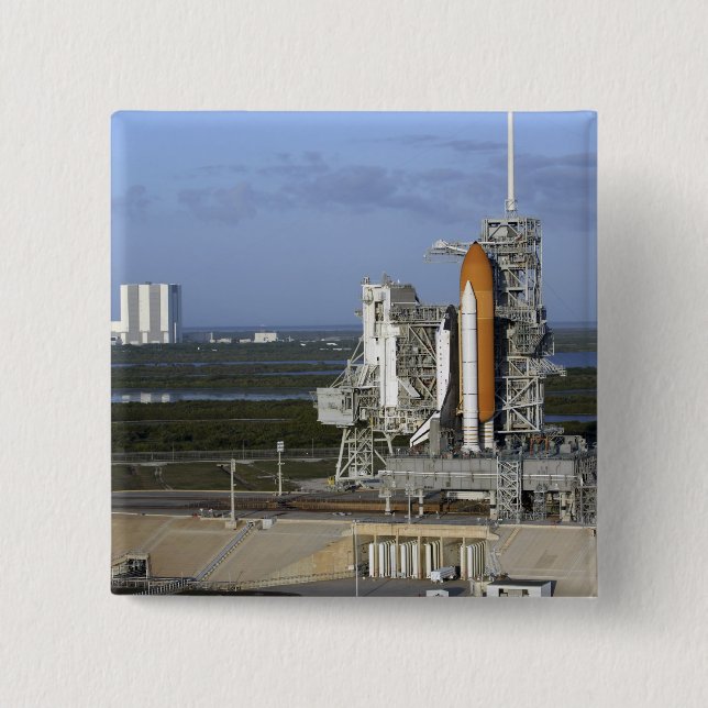 Space shuttle Atlantis 3 15 Cm Square Badge (Front)