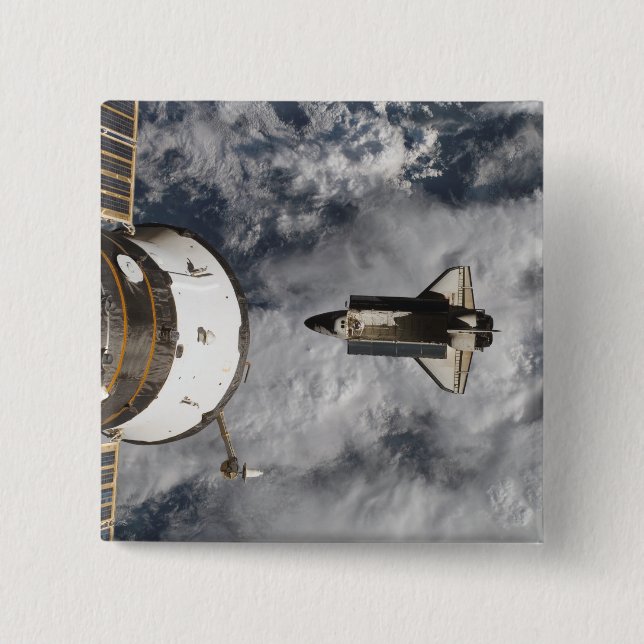 Space Shuttle Atlantis 3 15 Cm Square Badge (Front)