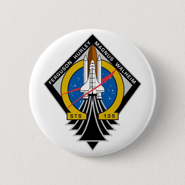 Space Shuttle Atlantis 6 Cm Round Badge (Front)