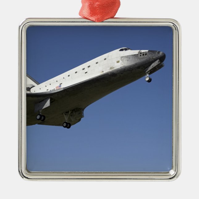 Space shuttle Atlantis approaching Runway 33 2 Metal Tree Decoration (Front)