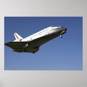 Space shuttle Atlantis approaching Runway 33 2 Poster