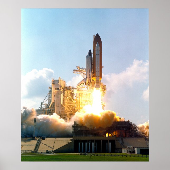 Space Shuttle Atlantis Blasts Off Poster (Front)