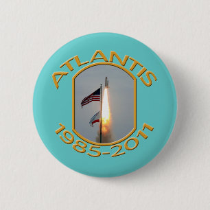 Space Shuttle Atlantis Final Lift Off Photo 6 Cm Round Badge