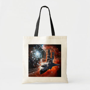 Space Shuttle Atlantis Hubble Telescope Artwork Tote Bag