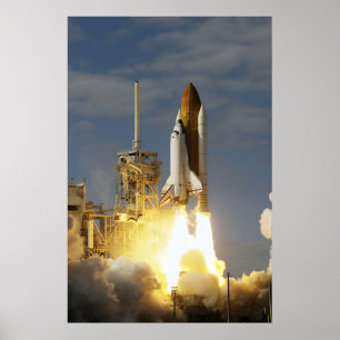 Space Shuttle Atlantis Launch Poster NASA STS-122