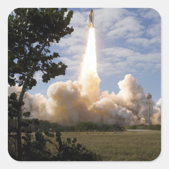 Space Shuttle Atlantis lifts off 19 Square Sticker (Front)
