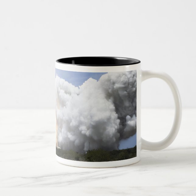 Space Shuttle Atlantis lifts off 28 Two-Tone Coffee Mug (Right)