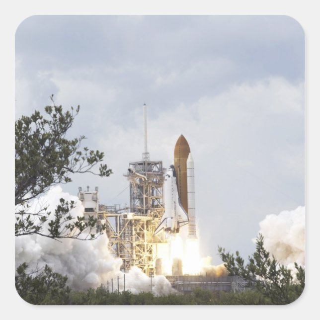 Space Shuttle Atlantis lifts off 3 Square Sticker (Front)