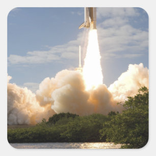 Space Shuttle Atlantis lifts off 8 Square Sticker