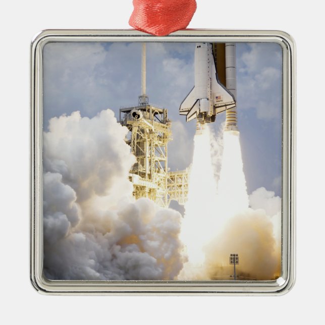 Space Shuttle Atlantis lifts off Metal Tree Decoration (Front)