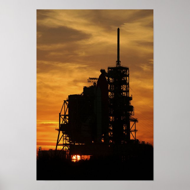 Space Shuttle Atlantis on the launch pad Poster (Front)