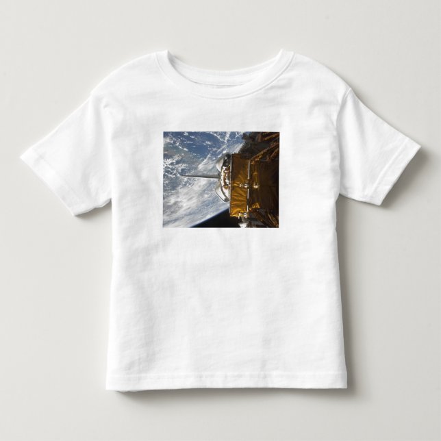Space Shuttle Atlantis' payload bay backdropped Toddler T-Shirt (Front)